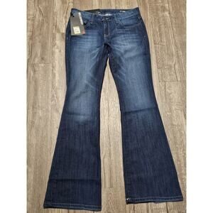 William Rast Jeans Womens 28 Bootcut Dark Wash Low Rise Stretch Distressed 28x34